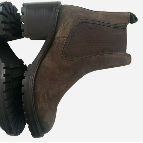 Thursday Boot Co Brown Suede Chunky Heel Chelsea Boots 5.5 Distressed Everyday - Picture 12 of 16